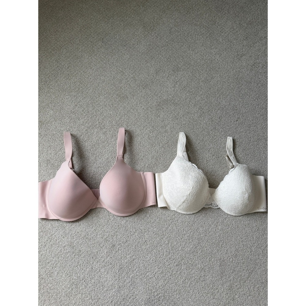 Jessica Simpson‎ Classic Bra Bundle Size 42D Pink White Lace Underwire Support